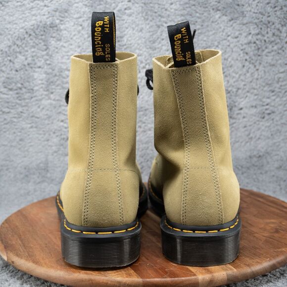 NEW Dr Martens 1460 Pascal Men’s Size 14 Suede Tan Brown Black Combat Boots NWOB - Picture 4 of 6